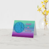 Carte note bleu et violet (Fleur jaune)