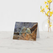 Carte Note Card avec deux lézards curieux (Fleur jaune)