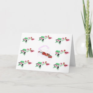 Carte Note Card : Piano Vine avec rose & Violon