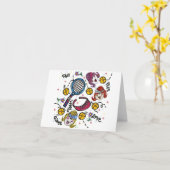 Carte Note Card -Tennis Girls (Fleur jaune)