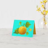 Carte Note Citrouille mignonne (Fleur jaune)