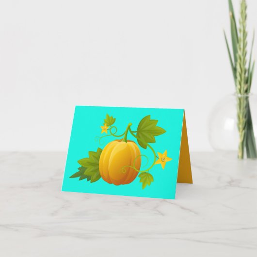 Carte Note Citrouille mignonne (Devant)