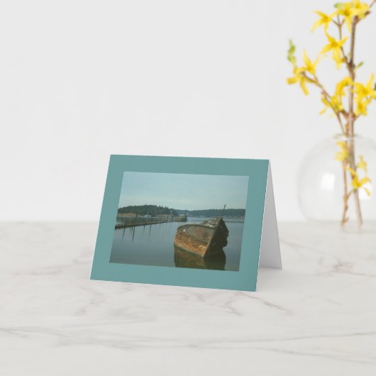 Carte - Note - coque de navire abandonnée dans la  (Fleur jaune)