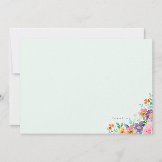 Carte Note d'aquarelle Spring Blooms (Dos)
