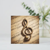 Carte Note de clic musicale de texte personnalisé (Debout devant)