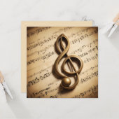 Carte Note de clic musicale de texte personnalisé (Devant/Arrière en situation)