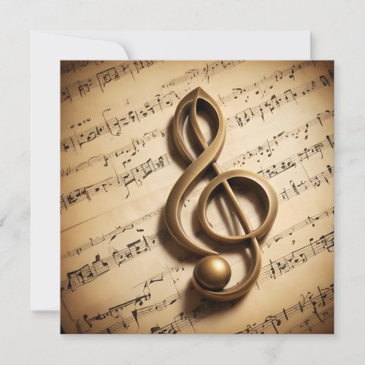 Carte Note de clic musicale de texte personnalisé (Devant)