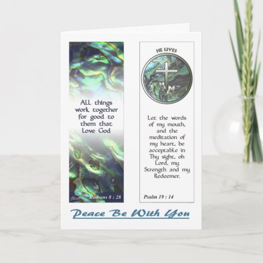 Carte Note de Cross and Abalone Scriptures Bookmarks (Devant)