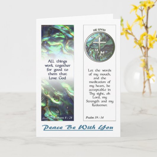 Carte Note de Cross and Abalone Scriptures Bookmarks (Fleur jaune)
