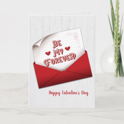 Carte Note de la Saint-Valentin dans une enveloppe rouge (Devant)