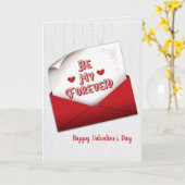 Carte Note de la Saint-Valentin dans une enveloppe rouge (Fleur jaune)