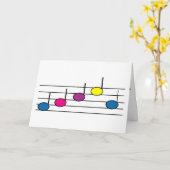 Carte Note de musique Coloré (Fleur jaune)