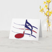 Carte Note de musique patriotique (Fleur jaune)