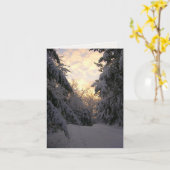 Carte Note de photographie de lever de soleil de pins (Fleur jaune)