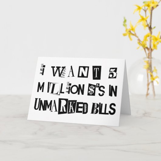 Carte Note de rançon (Fleur jaune)