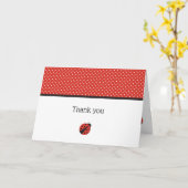 Carte Note de remerciement d'anniversaire coccinelle (Fleur jaune)