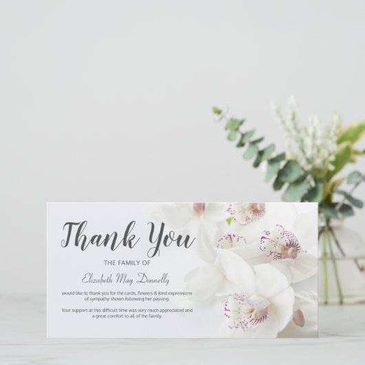 Carte Note de remerciement funéraire | Bereavement de l' (Debout devant)