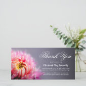 Carte Note de remerciement funéraire | Chrysanthèmes ros (Debout devant)