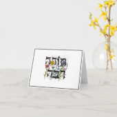 Carte Note de remerciement - lettres hébreuses (Fleur jaune)