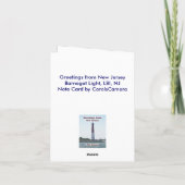 Carte note de voeux Old Barney LBI NJ (Dos)