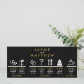 Carte Note du sac de bienvenue du Mariage de chronologie (Debout devant)