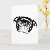 Carte Note festive de la personnalité du Pug (Fleur jaune)