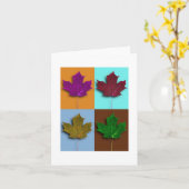 Carte Note Feuilles Automne (Fleur jaune)