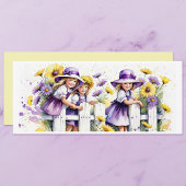 Carte Note fille d'automne