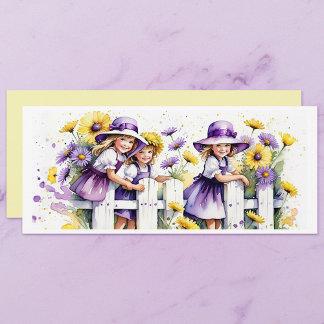 Carte Note fille d'automne