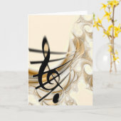 Carte Note musicale élégante (Fleur jaune)