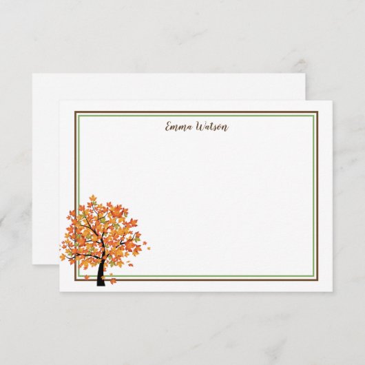 Carte Note Plat - Automne (Devant / Derrière)