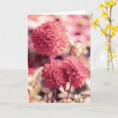 Carte Note sur les fleurs de dahlia rose (Fleur jaune)