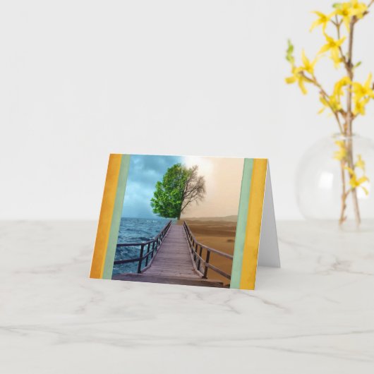 Carte Note Vues Opposées (Fleur jaune)