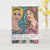 CARTE NOTECARD-BEST FRIENDS-THEY SAVENT VOUS FOUS ÊTES (Fleur jaune)