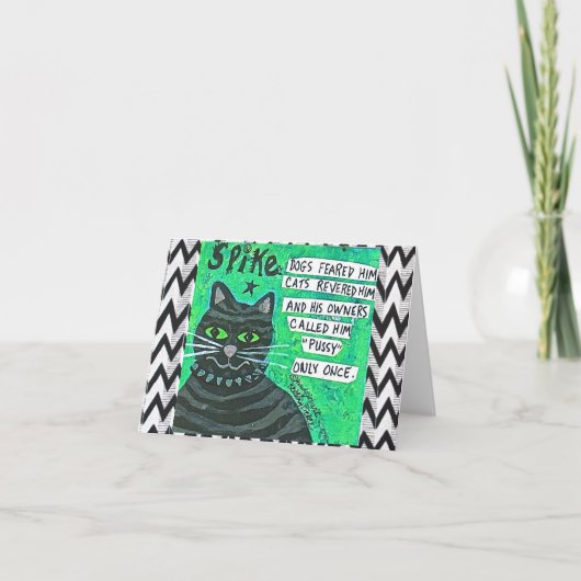 CARTE NOTECARD-DOGS L'A CRAINT, CHATS L'A VÉNÉRÉ (Devant)