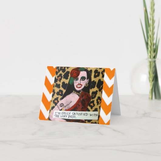 CARTE NOTECARD-EASILY SATISFAIT DU MEILLEUR (Devant)