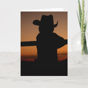 Carte Notecard 'Lil Cowboy Silhouette Sunset