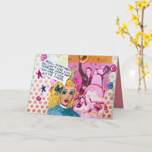 CARTE NOTECARD-MEN-SOMETIMES VOUS BISEAUTÉS VIVEZ AVEC (Fleur jaune)