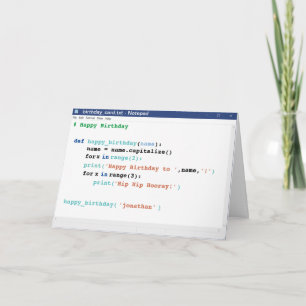 Carte Notepad Ordinateur Programmeur Anniversaire Format