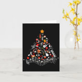 Carte Notes de Musique Arbre de Noël Musical Enseignant (Fleur jaune)