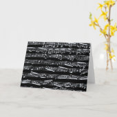 Carte Notes de musique en noir et blanc (Fleur jaune)