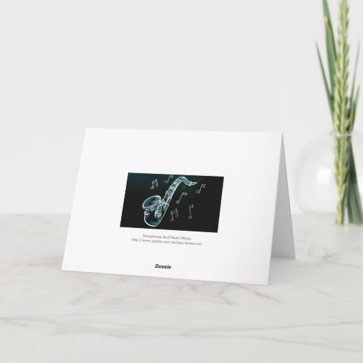 Carte Notes de saxophone et de musique (Dos)