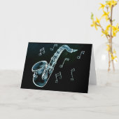 Carte Notes de saxophone et de musique (Fleur jaune)