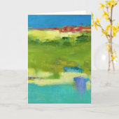 Carte Notes de terrain - Art vert Abstrait (Fleur jaune)