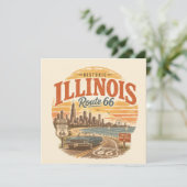 Carte Notes de voyage du lac Illinois Route 66 (Debout devant)