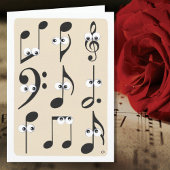 Carte Notes musicales à visage amusant vierges