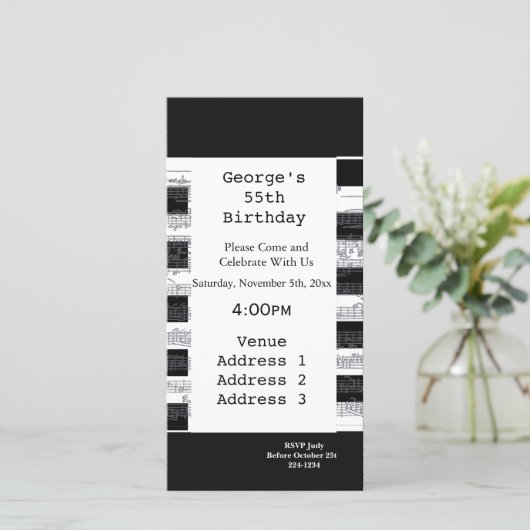 Carte Notes musicales Anniversaire (Debout devant)