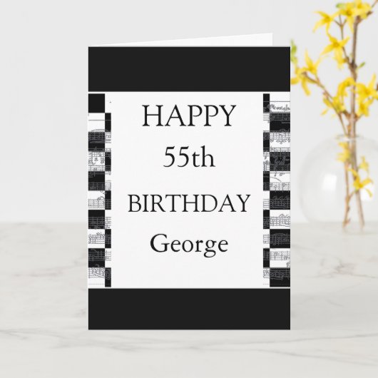 Carte Notes musicales Anniversaire (Fleur jaune)