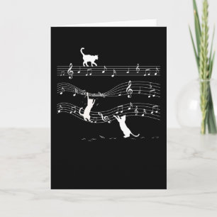 Carte Notes musicales Chat jouant