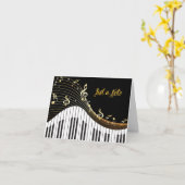 Carte Notes musicales de clavier de piano JUSTE une NOTE (Fleur jaune)